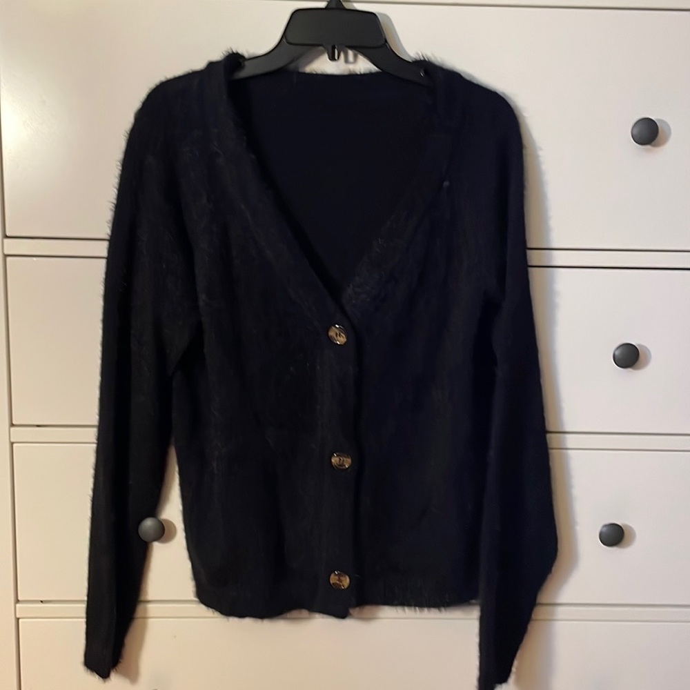 Black Fuzzy Cardigan